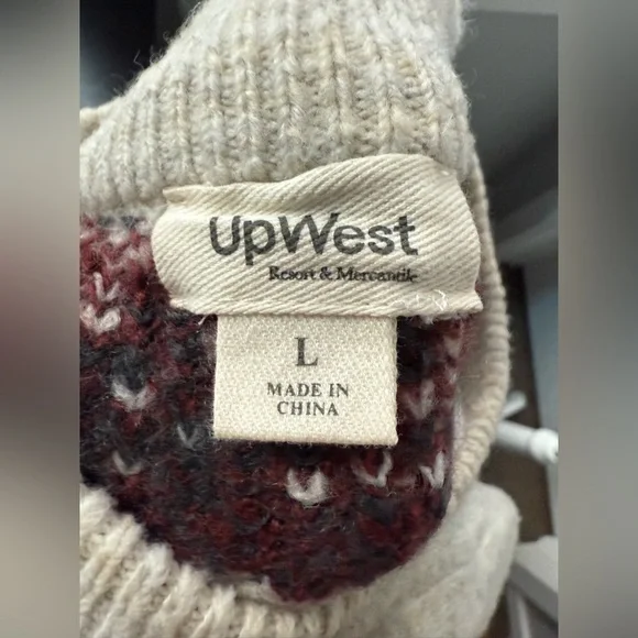 UpWest Fair Isles Crewneck Sweater, cream - Picture 5 of 6